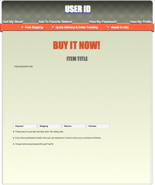 Product picture eBay Listing Template HTML Editor - HEADER - 50 Listings