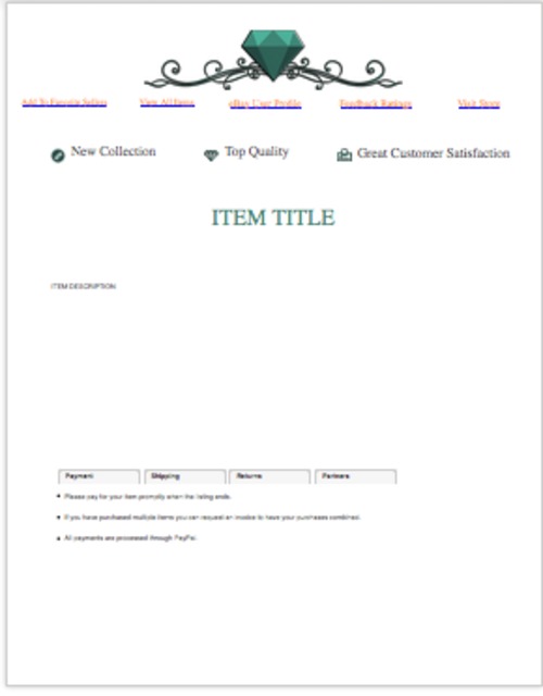 Product picture Ebay Listing Template Html - Diamond - Unlimited Listings
